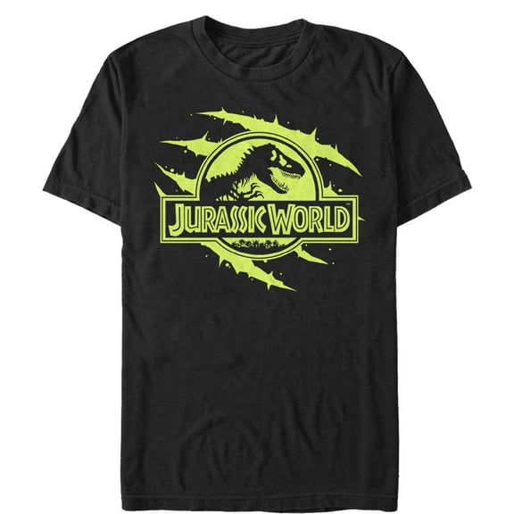 Men's Jurassic World Logo Claw Marks Graphic Tee Black Large