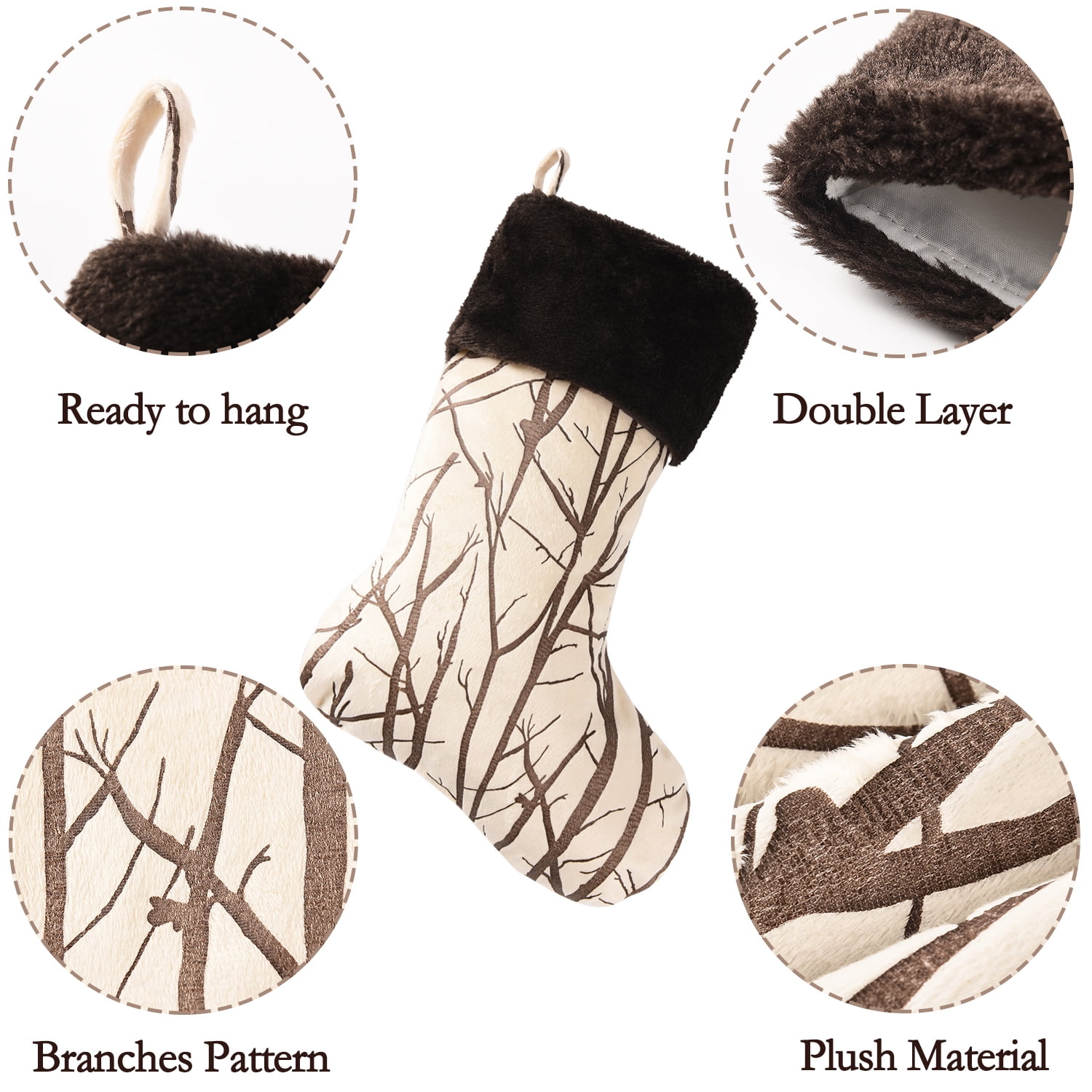 19-Inch Christmas Stockings - Soft Plush Holiday Decor | Xmas Gift Treat Bag for Family