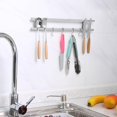 thumbnail image 3 of Knife Holder Double Bar Rack With Hooks, Keep Knives And Utensils Conveniently Within Reach, Space Saving Design, 3 of 8