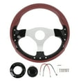 thumbnail image 2 of Universal Racing Steering Wheel, 13 Inch 6 Bolt Anti Slip Leather and Aluminum Gaming Steering Wheel for Racing, Car Sim Driving, JDM Sports Racing Steering Wheel, 2 of 7