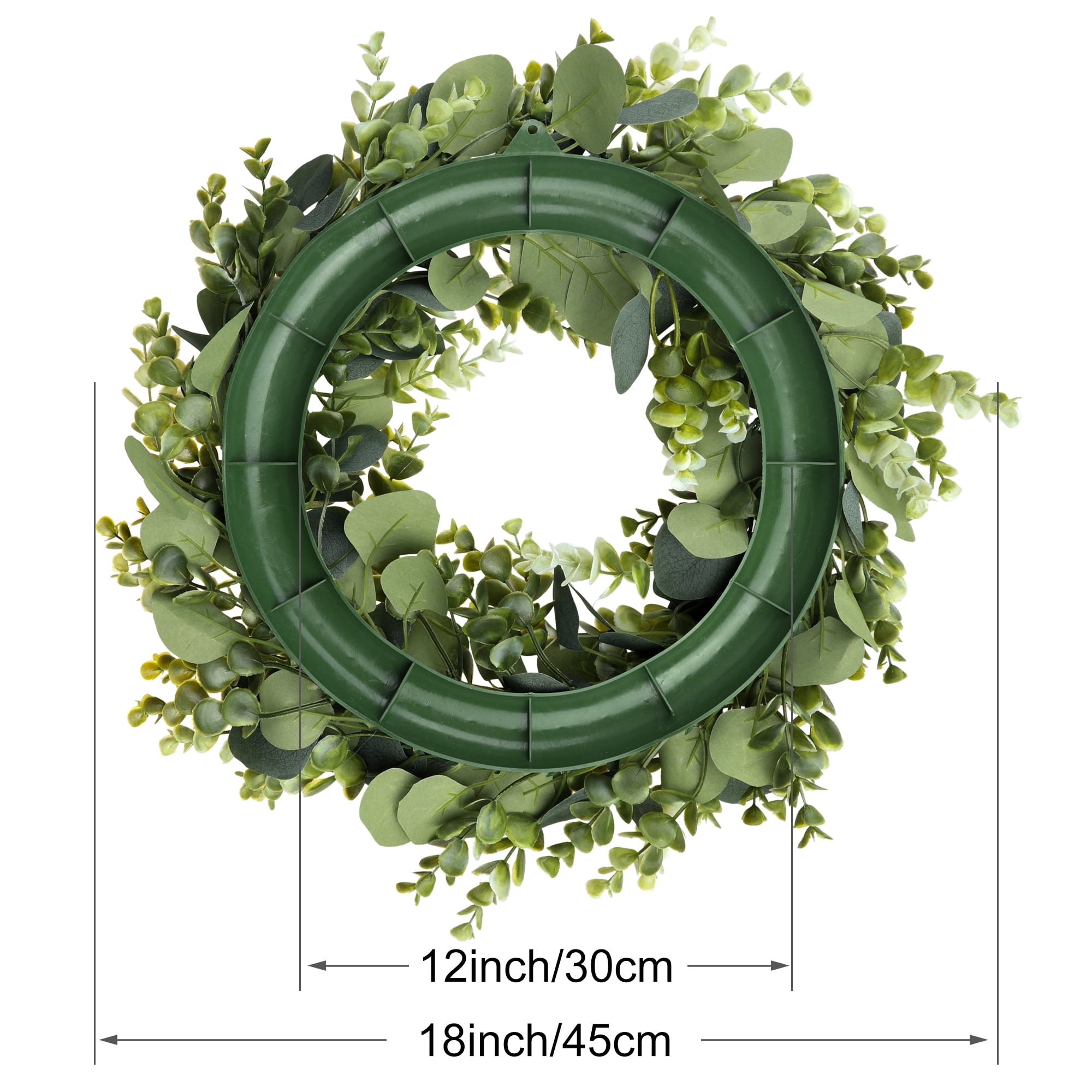 Unique Bargains Eucalyptus Wreaths Wedding Decor Handmade Wreath Green 18"/14"-2Pcs