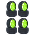 thumbnail image 2 of 4pcs RC Rubber Tires & Wheel Rims Set for Henglong HPI HSP 94107/94166/94106 Crawler Car 1/10 Monster Truck Accessory Green, 2 of 3