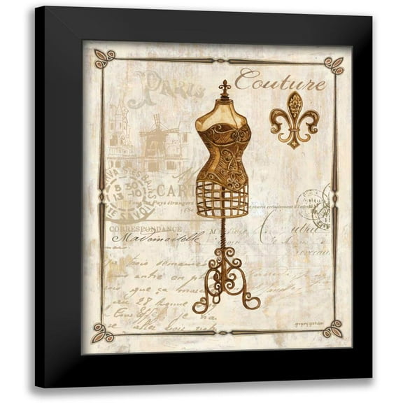 Gorham, Gregory 12x14 Black Modern Framed Museum Art Print Titled - Paris Dress Form