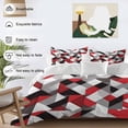 thumbnail image 3 of Retro Crystal Effect 4 Piece Duvet Cover Set Full Size Red Black Seamless Stitching Soft Bedding Set Comforter Cover, 1 Duvet Cover 1 Flat Sheets and 2 Pillowcases, 3 of 9