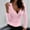 Pink, variant on FamilyThread Women Long Sleeve Tops V Neck Low Cut Slim Solid Shirt Ribbed Basic Tee Shirts Casual Summer Tops