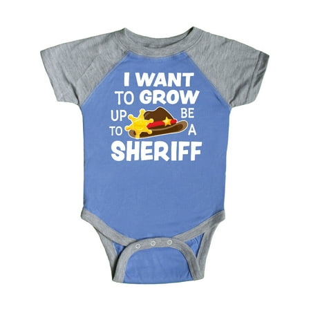 

Inktastic I Want To Grow up To Be A Sheriff Gift Baby Boy or Baby Girl Bodysuit