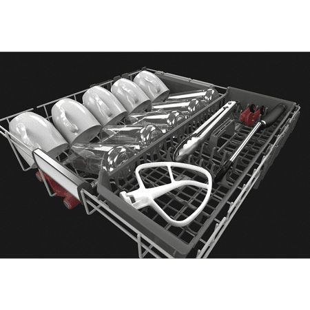 KitchenAid - Top Control Built-In Dishwasher with Stainless Steel Tub, FreeFlex™ 3rd Rack, 44dBA - Black stainless steel