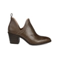 thumbnail image 3 of JOURNEE COLLECTION Womens Brown Snake V Cut Slits Back Pull Tab Cushioned Terri Almond Toe Block Heel Slip On Booties 8 M, 3 of 3