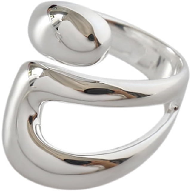 Handmade Rings 925 Sterling Silver Statement Rings Adjustable Chunky Stacking Band Ring for Women Girls
