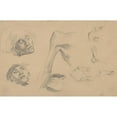 thumbnail image 3 of Eugène Delacroix 24x17 Black Modern Framed Museum Art Print Titled - Head, Shoulder, and Foot, Studies for ‘Scenes from the Chios Massacres’ (1823), 3 of 5