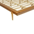 thumbnail image 4 of Walker Edison Mid Century Modern Wood Platform King Bed, Caramel, 4 of 13