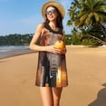 thumbnail image 3 of Xecao Robe d'Été Éléphant au Coucher du Soleil au Kenya pour Femmes Robe Décontractée de Plage Sans Manches avec Poches, 3 of 7