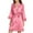 Pink, variant on hoksml Silk Pajamas for Women Fashion Casual Women Nightgowns Homewear 3/4 Sleeve Lapel V-Neck Dress Solid Color Lace Night Robes One Size