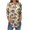 Yellow, variant on Tops for Women Plus Size Floral Printing 3/4 Sleeved Button Blouses Round Neck Top Yellow XXL