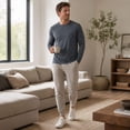 thumbnail image 2 of AZoiNM Men's Solid Long Sleeve T-Shirt Relaxed Fit Breathable Casual Top Athletic Wear, 2 of 8