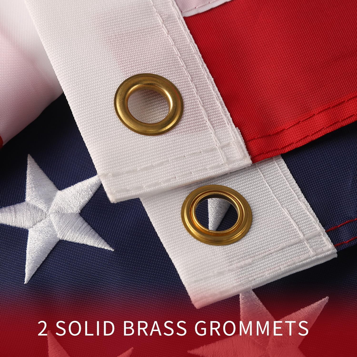 Lanola American Flag For Outside 3x5 Ft Pole Sleeve Banner Style-Embroidered Stars,Sewn Stripes,Water Resistant,Heavy Duty Durable New Nylon USA US Outdoor Indoor Flags (Pole NOT Included)