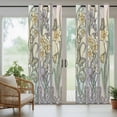 thumbnail image 3 of 1 Panel Outdoor Curtains for Patio Waterproof 54"x84", Butterflies Flowers Weatherproof Privacy Outsides Curtains, Vintage Geometric Colorful Glass Floral Grommet Thermal Drapes for Cabana Porch, 3 of 8