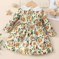 thumbnail image 2 of YEEDISON Children's Dress Autumn and Winter Girls' Dress Cotton Long Sleeve Flower Lace Collar Dress for 0-18M, 2 of 4