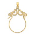 thumbnail image 1 of FB Jewels 14K Yellow Gold Scroll Framed Charm Holder Engraved Pendant, 1 of 2