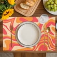 thumbnail image 4 of Pink Abstract Placemats Set of 6, Modern Geometric Distortion Texture Fluid Art Placemats for Dining Table, Place Mats for Kitchen Tabletop, Waterproof Wipeable Dining Table Mats Set, 4 of 9