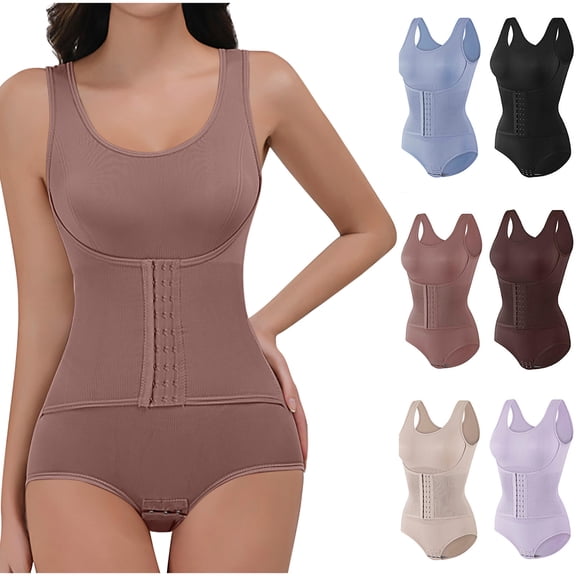 Shapewear Bodysuit for Women Tummy Control Underwear Women's Solid Color Adjustable Shoulder Strap Plus Size Tight Fitting Hip Lifting And Shaping Breasted Jumpsuit Black Xxl