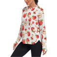 thumbnail image 2 of FORMRS Womens Long Sleeve Shirts UPF 50+ Sun Protection Quick Dry Fishing Hiking Tops, Size S-2XL, Red Apple Heart Pattern, 2 of 8
