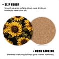 thumbnail image 3 of BaHomeck Drink Coasters Set of 4 with Holder Sunflowers with vibrant yellow petals and dark green leaves Water Absorbent Ceramic Coasters Tabletop Protection,Suitable for Various Cup ,Home Decor, 3 of 4