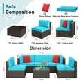thumbnail image 3 of Patio Furniture Set, Walsunny 6 Piece All Weather Outdoor Sectional Sofa, Wicker Patio Conversation Set with Cushions and Tempered Glass Table for Backyard Porch, Blue, 3 of 7