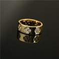 thumbnail image 4 of Brass Ring Micro Gold Plated Floral Geometric Design Zircon Embellished Fashion Jewelry For Women Elegant Accessory, 4 of 5