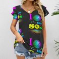 thumbnail image 2 of I Love The 80's Eighties Short Sleeve T Shirts Summer V Neck Tops Fashion Casual Tee Shirt, 2 of 7