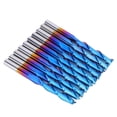 thumbnail image 3 of 10 piezas de fresa de 2 ranuras con cabezal plano en espiral y revestimiento azul de acero de tungsteno de 3,175 x 20 mm, 3 of 12
