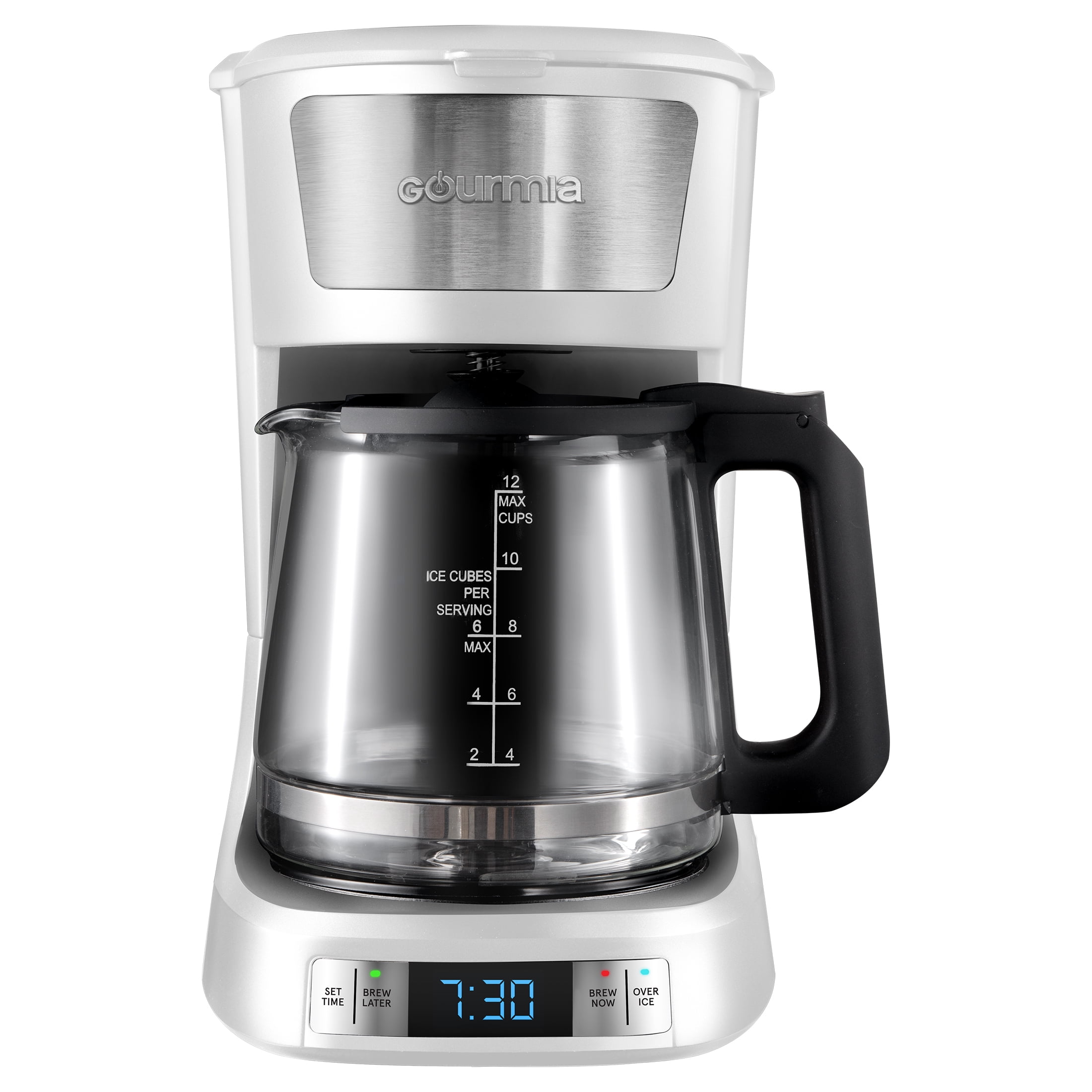 Coffee Machine, Gourmia GCM3259R 12-Cup Programmable Hot & Iced