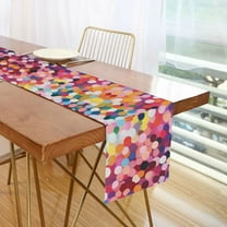 Yayeee Table Runner 70 inches Long Home Kitchen Dinning Party Decoration, Black Colorful Circles