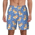 thumbnail image 3 of Uemuo Corgi Pattern Mens Swim Trunks Quick Dry Board Shorts with Mesh Lining, Stretch Beach Shorts Quick Dry No-Chafing Board Shorts-XX-Large, 3 of 9