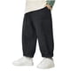thumbnail image 1 of Pantalones vaqueros de cintura elástica de moda para niñas con borde de encaje y fresa, pantalones casuales sueltos y ligeramente acampanados, pantalones cómodos, pantalones de poliéster para niños, 1 of 5
