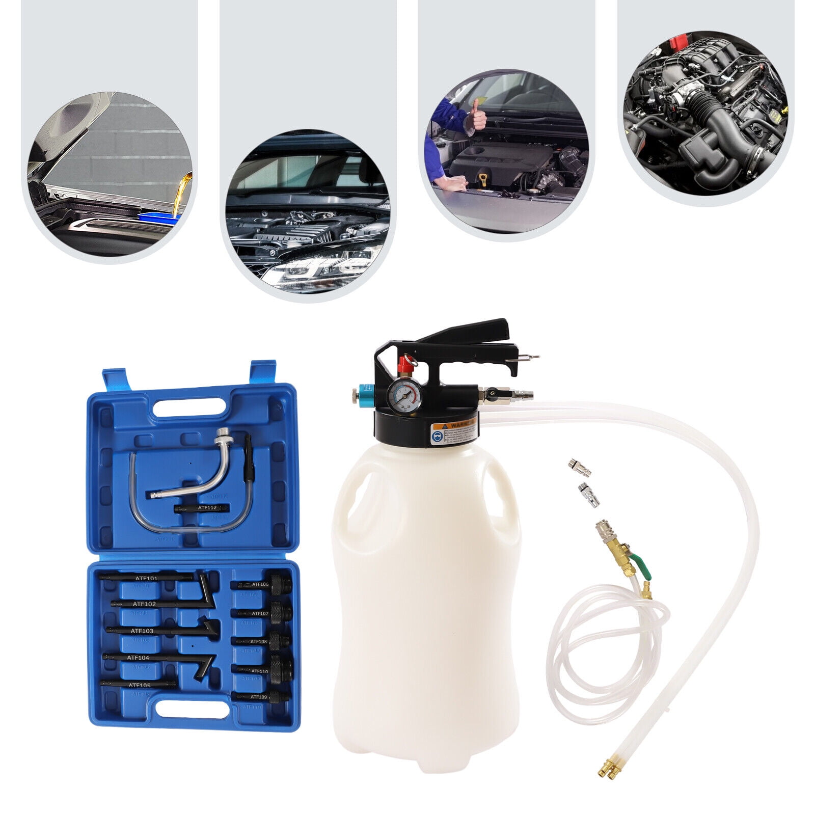 FETCOI 10L Extracting Dispensing Oil Fluid Vacuum Extractor Pump with Tool Case Device