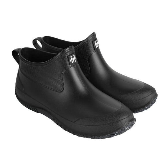 Worgeous  Non-slip Rain Boot Rainshoes for Man Work Men and Women Black