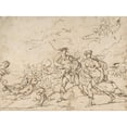 thumbnail image 2 of Luca Giordano 14x11 Gold Ornate Wood Frame and Double Matted Museum Art Print Titled - The Abduction of Helen (1634-1705), 2 of 4
