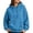 08#Blue, variant on Solid Hoodie for Women Drawstring Long Sleeve Drop Shoulder Hooded Sweatshirt Casual Streetwear Pullover Top for Fall Winter Wear Khaki 2XL