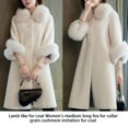 thumbnail image 3 of Jumpingount Abrigo de piel artificial Ligero Mezclas de lana para mujer Abrigo largo Transpirable Amigable con la piel Chaqueta de invierno lavable Prendas Abrigos y chamarras Color de piel L Jumpingount  AP013647-04, 3 of 6