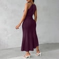 thumbnail image 4 of Womens Summer Halter Dress Hollow Out A Line Vacation Dresses with Eyelet Embroidery & Side Slit, 2XL, 4 of 8