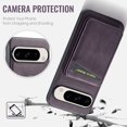 thumbnail image 4 of ELEHOLD Case Google Pixel 9 Pro XL, Premium PU Leather Slim Wallet Case with Card Holder Kickstand Magnetic Cover Compatible with Magsafe,Purple, 4 of 7