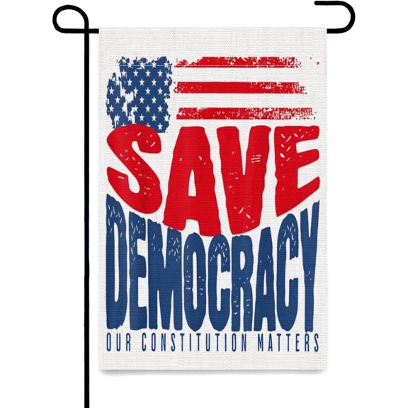 Defend Democracy Yard Flag,12x18 in Double Sided Garden Flags Tapestry for Part Decoration Home Holiday Outside