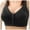 Black, variant on Women Bras Front Closure Push up No Underwire Snaps Adjustable Strap Breathable Full Coverage Bra Black 46