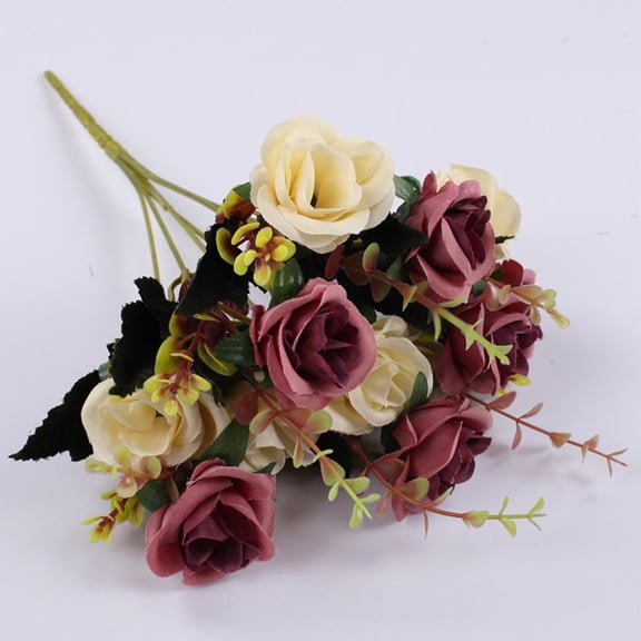 12 Roses Artificial Flowers Home Bedroom Hotel Decorative Bouquet