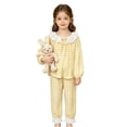 thumbnail image 5 of BOOMNY Child Girls Pajamas Sets 2 Peice Plaid Long Sleeve Lace Sleepwear Tops Pants Pjs Set for Kids Cozy Loungewear Homewear, 5 of 5