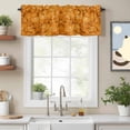 thumbnail image 2 of Abstract Geometric Valance Curtain for Windows Orange Modern Artificial Shape Rod Pocket Curtain Valances Short Window Treatments Panels for Kitchen Bathroom Laundry Room Basement 56 x 16 Inch, 2 of 9