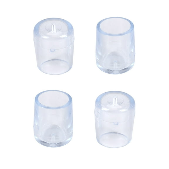 4Pcs Transparent Rubber Furniture Table Chair Leg Floor Feet Cap Cover Protector 15mm