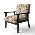 thumbnail image 3 of Designart "Lace With Rustic Charm" Brown Floral Upholstered Accent Chair - Cottage Arm Chair For Living Room, 3 of 5