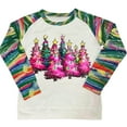 thumbnail image 5 of Women Sweatshirts Raglan Pullover Christmas Graphic Outfits Crewneck Tees Gradient Tops Christmas Tree Clothing Shining Star Clothes Snowman Tees Festival Sweatshirt, 5 of 5